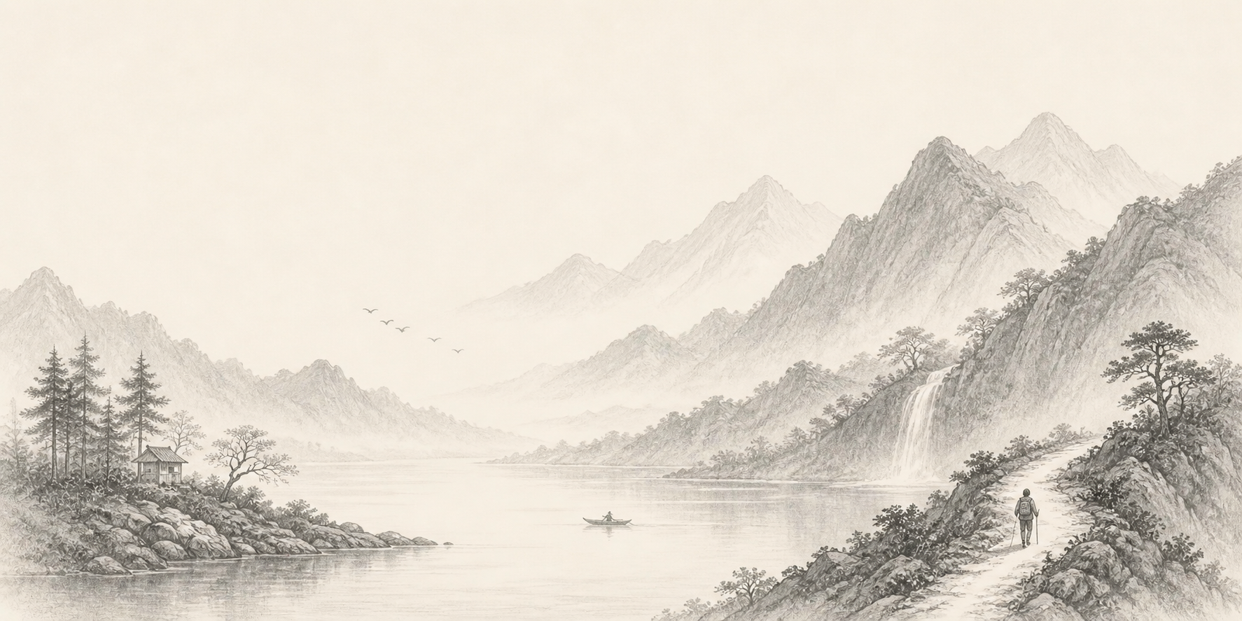 Ink mountain landscape